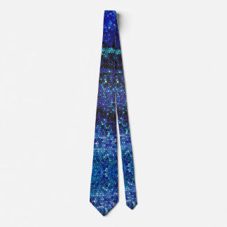 Corbata Abstracto azul del océano Mosaico Mens Necal Tiaje