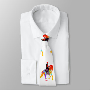 Corbata Abstracto Caballo Y Viajero