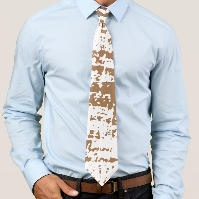 Corbata Abstracto De Los Vaqueros Marrones Y Blancos (brown and white cowboy farmer abstract mens tie)
