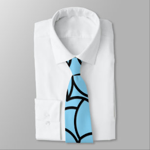 Corbata Abstracto entrelazado negro y azul