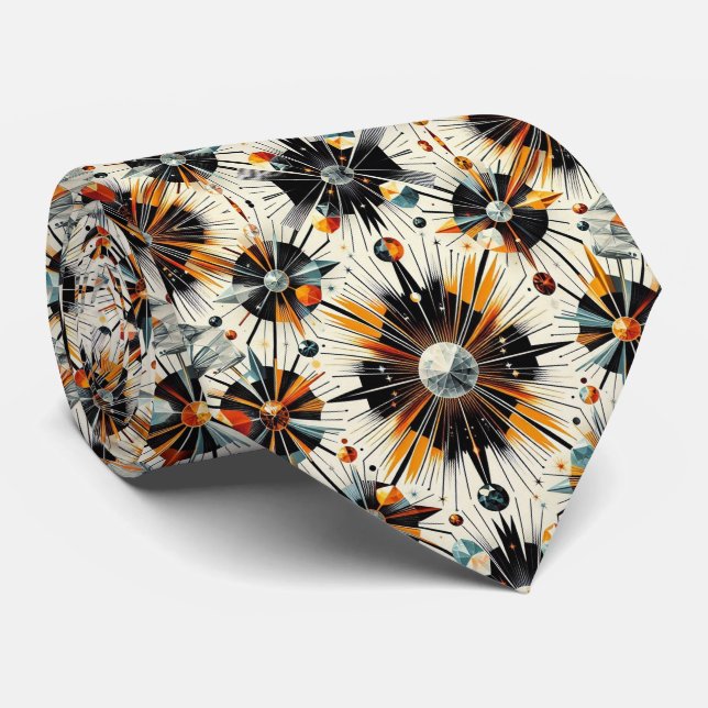 Corbata Abstracto Moderno de mediados de siglo Estallido d (Enrollado)