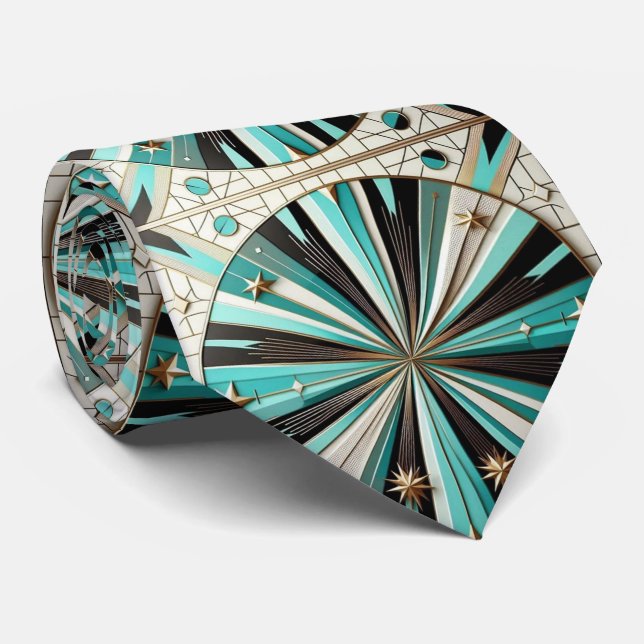 Corbata Abstracto Moderno de mediados de siglo Estallido d (Enrollado)