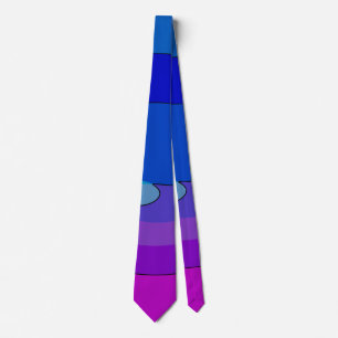 Corbata Abstracto Morado y Azul 1007
