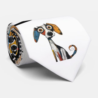 Corbata Abstracto Perro Diseño Necktie