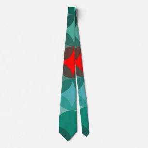 Corbata abstracto verde azulado y rojo inspirado por Art D