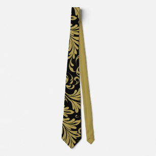 Corbata Acanthus deja oro y negro