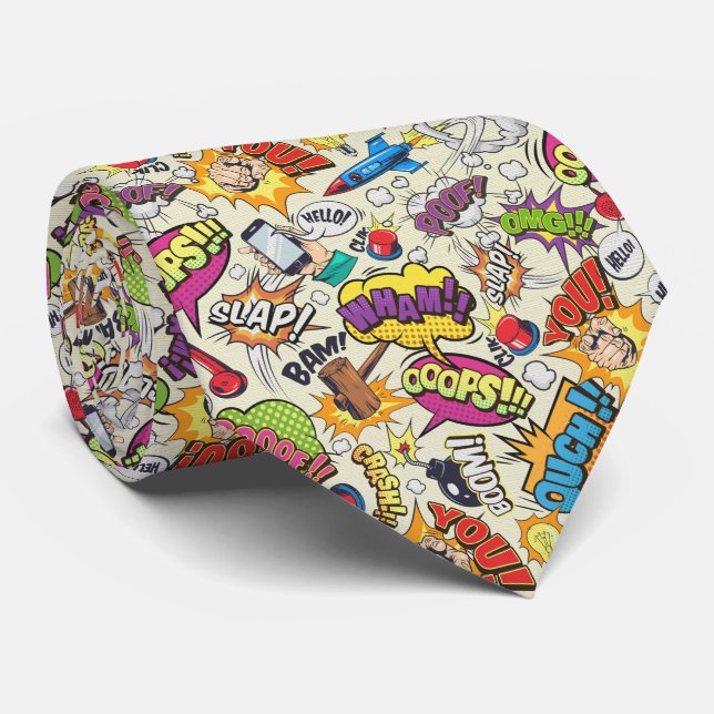 Corbata Acción Pop Art – Energía Pintada (Enrollado)