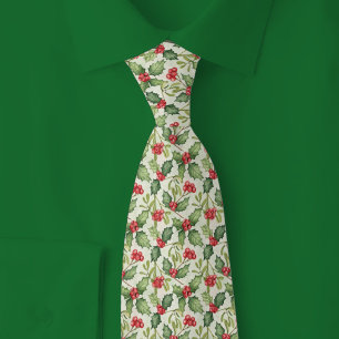 Corbata Acebo de Navidad y muérdago
