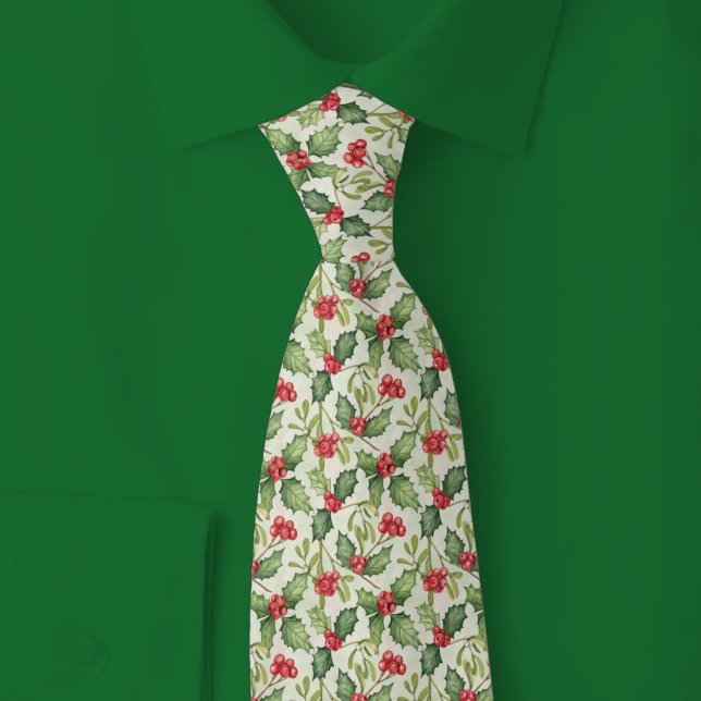 Corbata Acebo de Navidad y muérdago (Subido por el creador)