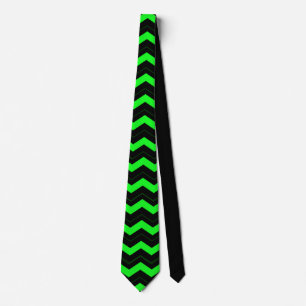 Corbata Acento verde y negro en verde brillante