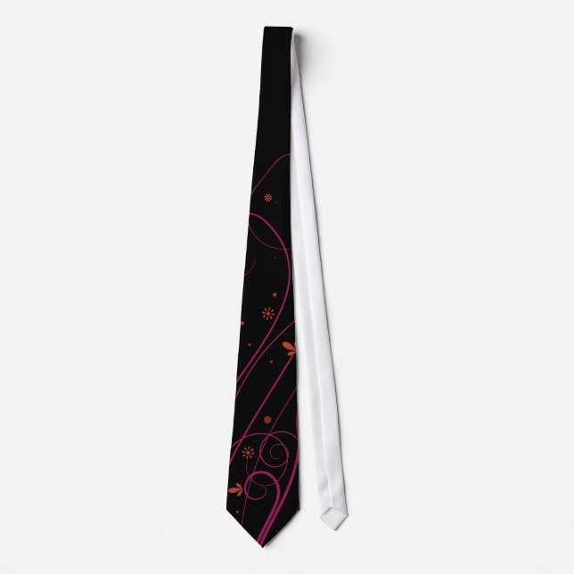 Corbata Acentos rosados del remolino y del naranja (Anverso)