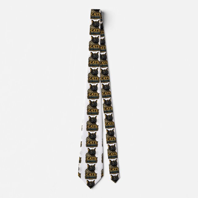 Corbata Actitud de Gato Negro Antiguo (Anverso)