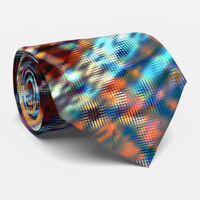 Corbata Actos azules y marrones cruzados de forma ruidosa  (Enrollado)