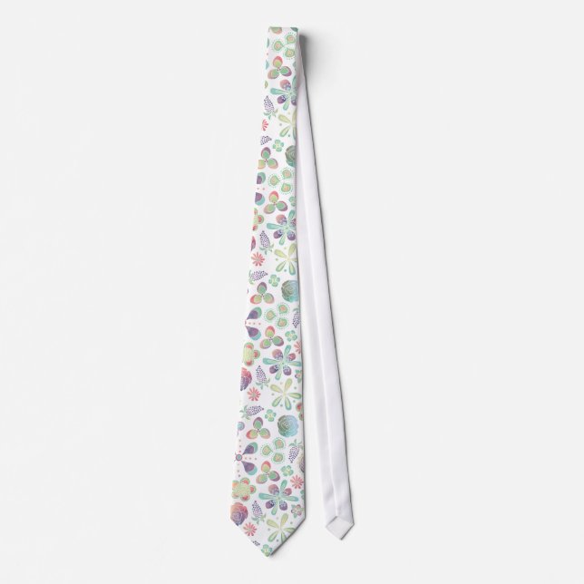 Corbata Acuarela de Boho floral (Anverso)
