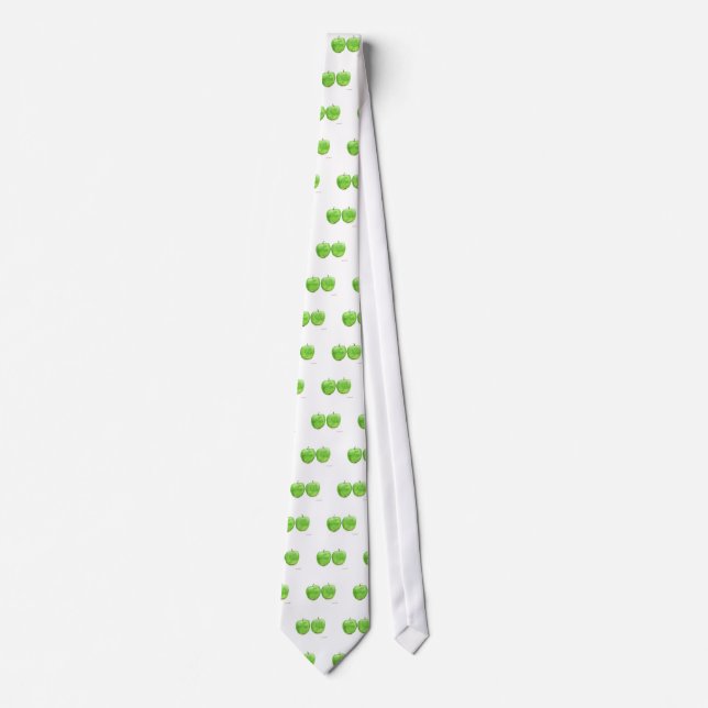 Corbata Acuarela de manzanas verdes (Anverso)