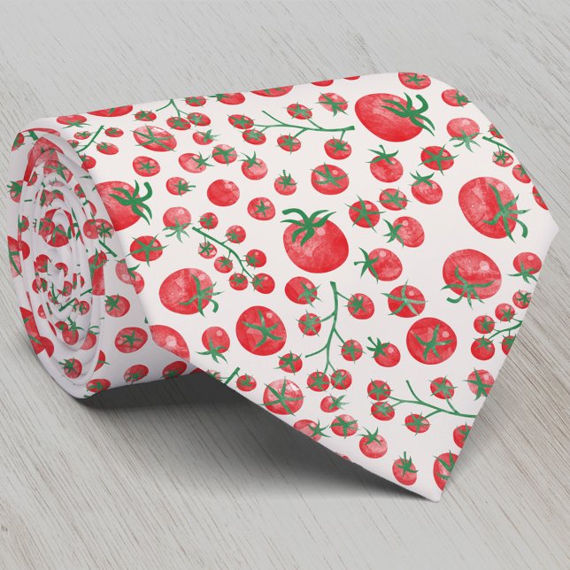 Corbata Acuarela de tomate (Fun tomato watercolor pattern neck tie)
