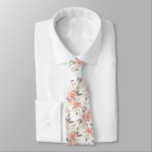 Corbata Acuarela Elegante Rosa Claro Eucalipto de Goma