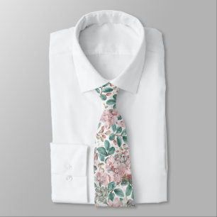 Corbata Acuarela Elegante Rosa Claro Goma Eucalipto