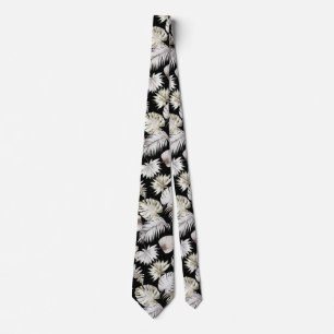 Corbata Acuarela Hojas Tropicales Boda Blanca