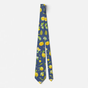 Corbata Acuarela Limón y Hojas 9