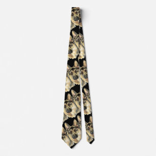 Corbata Acuarela Pastor Alemán Mascota Perro Animal