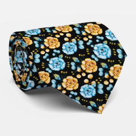 Corbata Acuarela Rosa azul amarillo