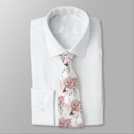 Corbata Acuarela Rosas agitados Hydrangeas Neck Tie