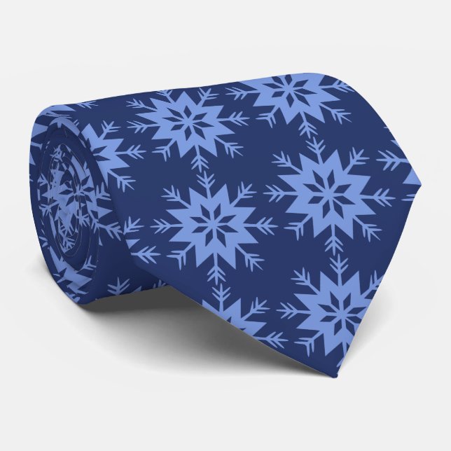 Corbata Ad Man Arrow flake Snowflake Blue de dos lados (Enrollado)