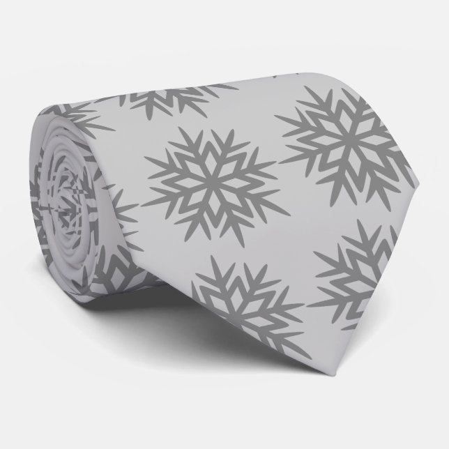 Corbata Ad Man Snowflake Foulard Acero Gris bilateral (Enrollado)