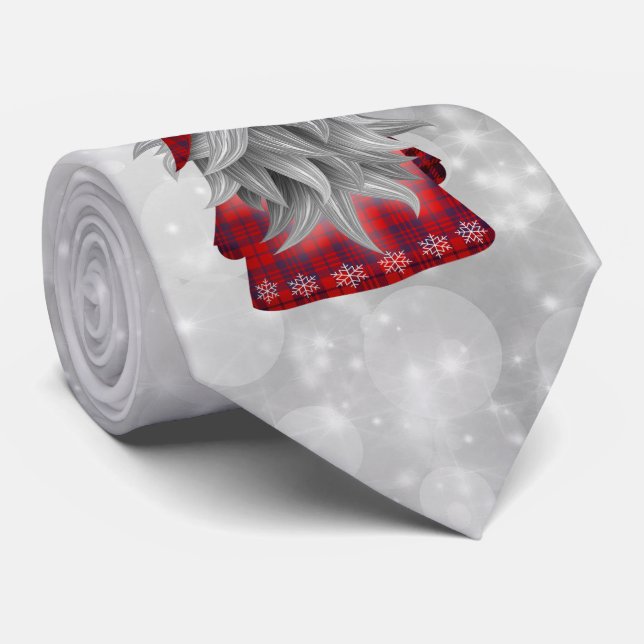 Corbata Adorable Navidad Plaid Gnome (Enrollado)