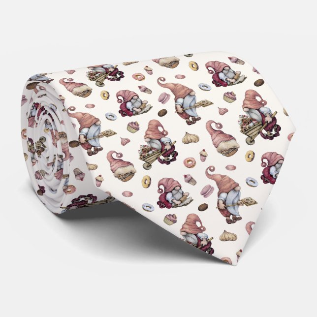 Corbata adorable patrón de panadería gnomes (Enrollado)