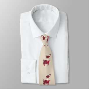 Corbata Adorable patrón de repetición de renos de Navidad
