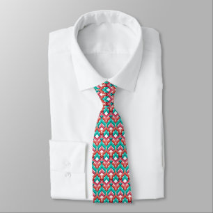Corbata Adorno abstracto multicolor turquesa naranja