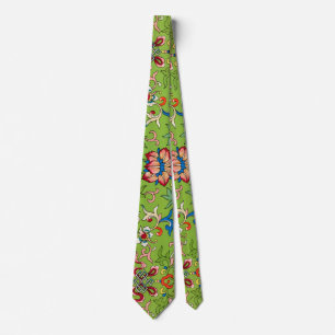 Corbata Adorno chino vintage Owen Jones floral verde