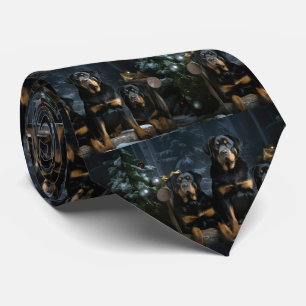 Corbata Adorno de Navidad de Trineo Nevado Rottweiler