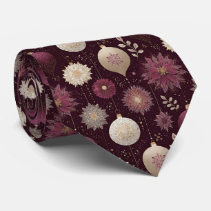 Corbata Adorno Navideño Ornate en Ciruela y Dorado