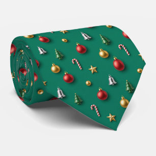 Corbata Adornos de árbol de Navidad y bastón de caramelo v