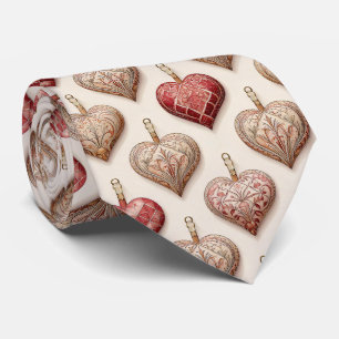 Corbata Adornos de Corazón Ornamentados - Barroco y Acolch