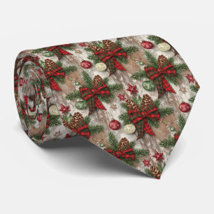 Corbata Adornos Navideños Rústicos Cintas Festivas