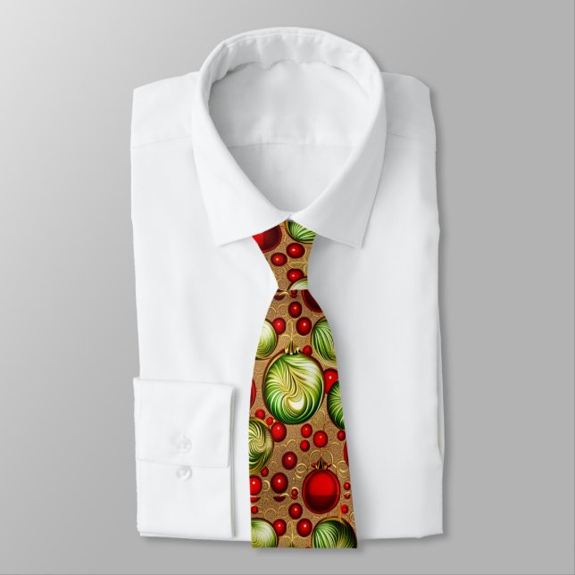 Corbata Adornos rojos y verdes (Atado)
