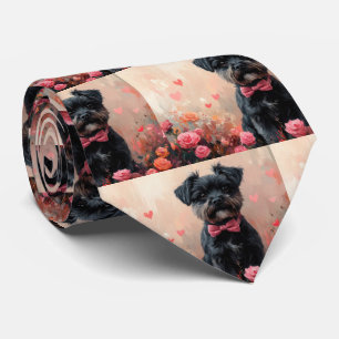 Corbata Affenpinscher con Rosas - Día de San Valentín