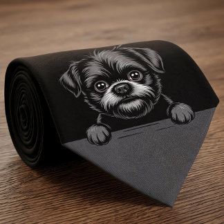 Corbata Affenpinscher Funny Peeking Puppy Dog Lover