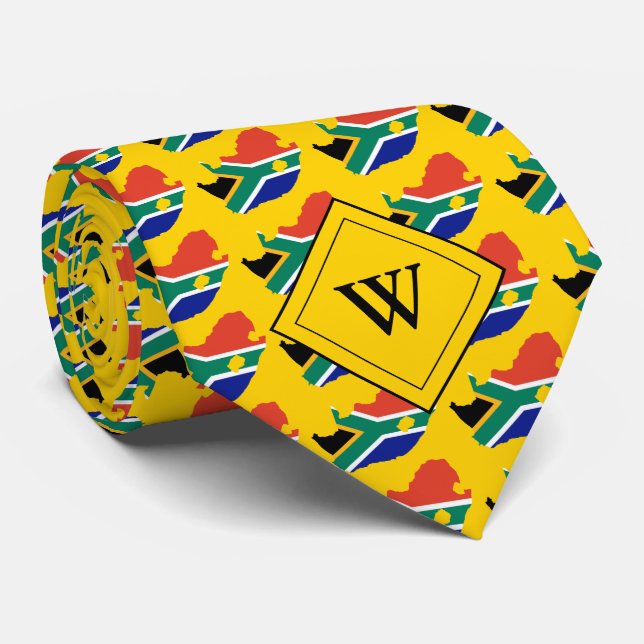 Corbata ÁFRICA DEL SUR Escritura Monograma cristiano AMARI (Enrollado)