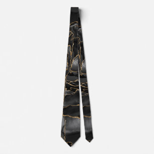 Corbata Agante Purpurina negro y oro