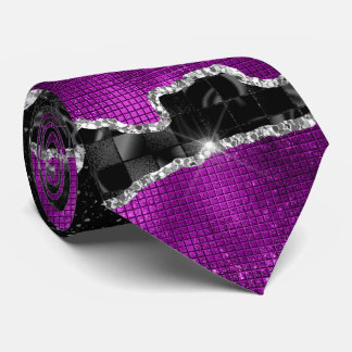 Corbata Agar de plata morada mármol purpurina luce elegant