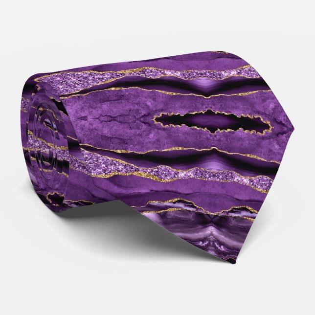 Corbata Agate Fiesta  Purpurina Violeta Morada (Enrollado)