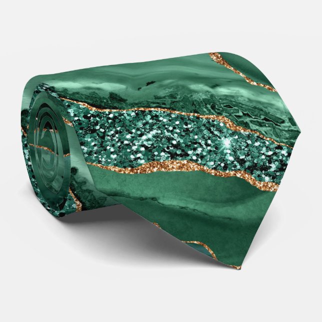 Corbata Agate Green Emerald Gold Tae Marble Gemstone (Enrollado)