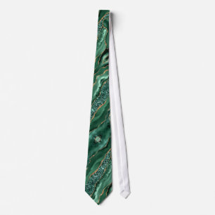 Corbata Agate Green Gold Purpurina Esmeralda