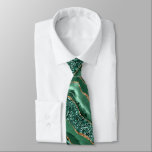 Corbata Agate Green Gold Purpurina Marble Esmeralda Nata<br><div class="desc">Agate Green Gold Purpurina Geode Marble Emerald Sparkle Cumpleaños Personalizado - Aniversario o Regalo Boda / Proveedor - O Agrega tu nombre - Texto - Haz tu regalo especial - Redimensiona y mueve o elimina y agrega texto / elementos con la herramienta de personalización. Diseño de MIGNED. Por favor, vean...</div>