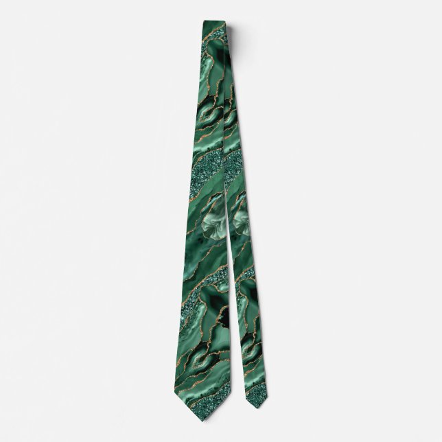 Corbata Agate Green Gold Purpurina Marble Gemstone Neck Ti (Anverso)